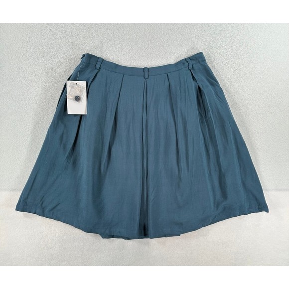 TULIP B Medium Blue Pleated Front A Line Lightweight‎ Skirt NWT - Picture 2 of 10